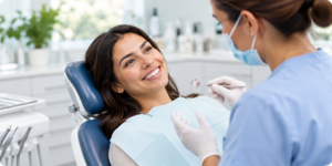 Dental treatment discussion illustration